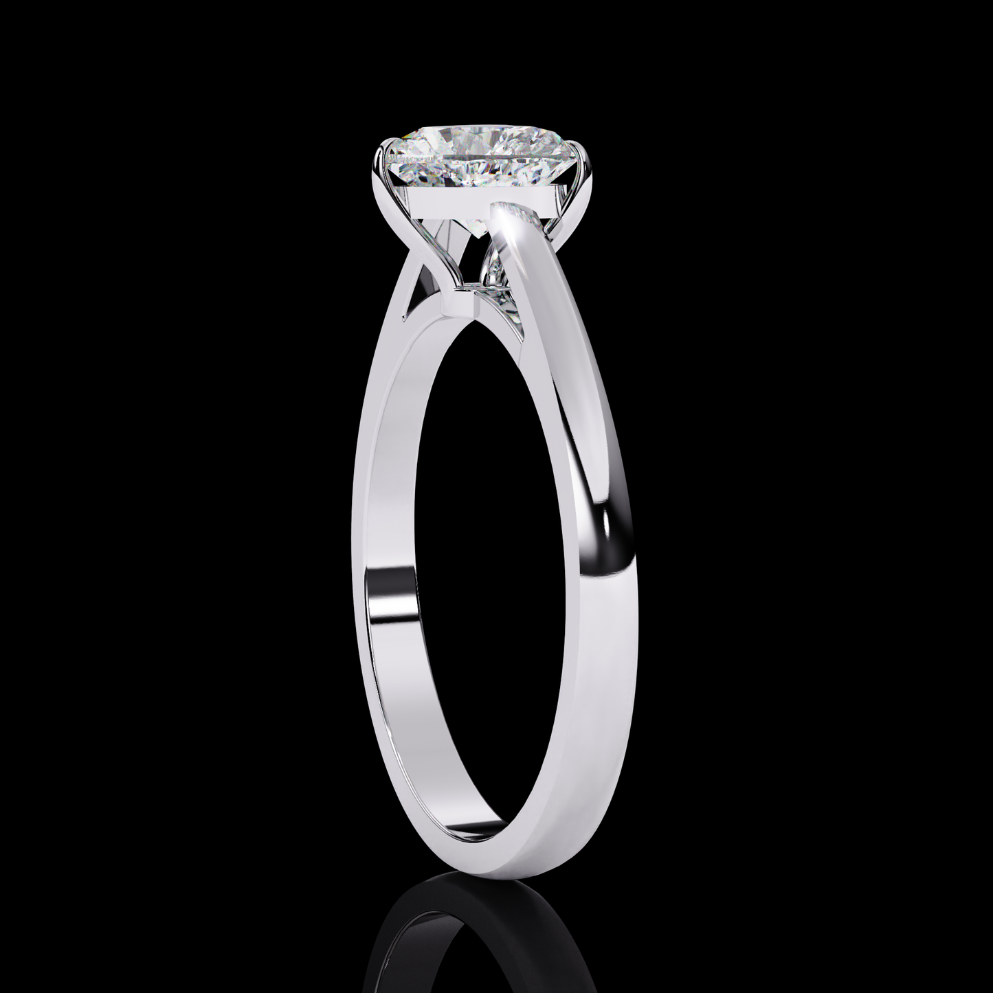 Solitaire Valentine Engagement Ring White Gold