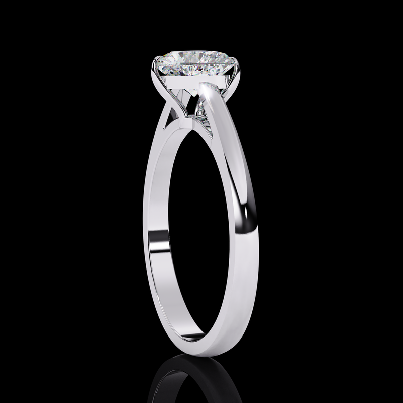 Solitaire Valentine Engagement Ring White Gold