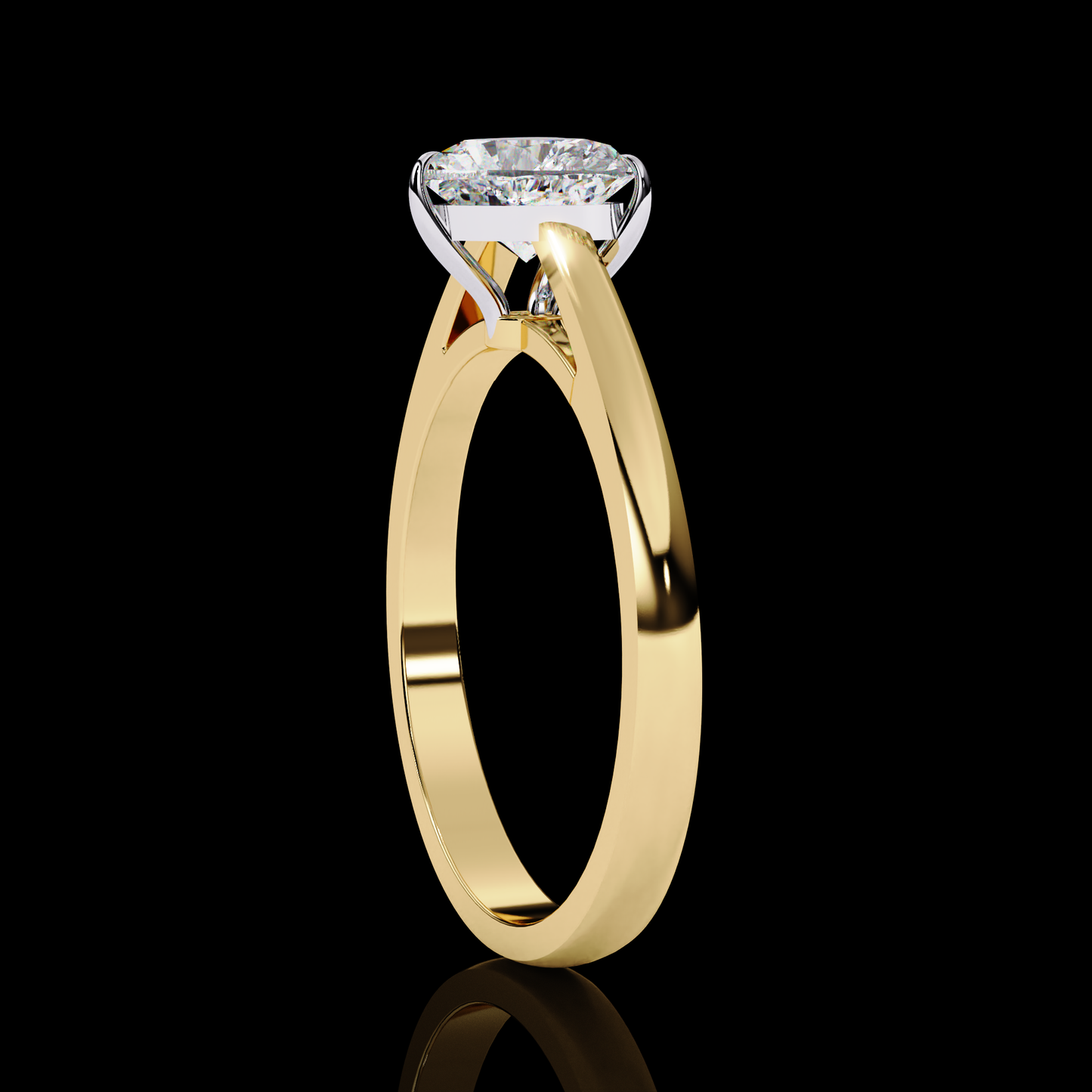 Solitaire Valentine Engagement Ring Gold