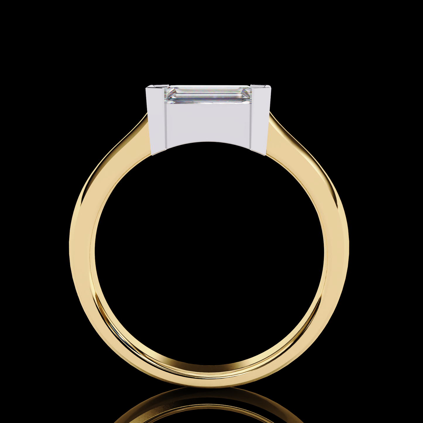 1.41 Carat Emerald Cut Solitaire Engagement Ring  GOLD