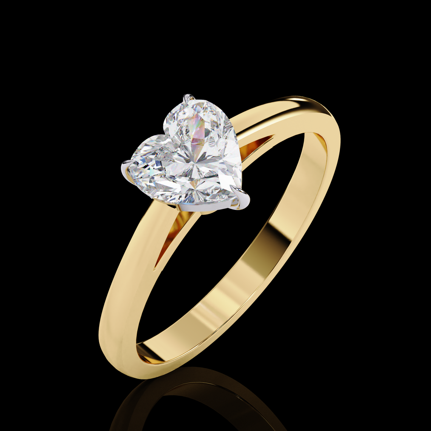 Solitaire Valentine Engagement Ring Gold