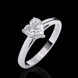 Solitaire Valentine Engagement Ring White Gold