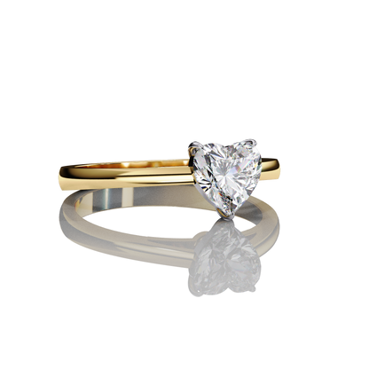 Solitaire Valentine Engagement Ring Gold