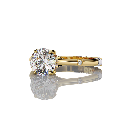 Melody Round Cut LAB Diamond Solitaire Engagement Ring  GOLD