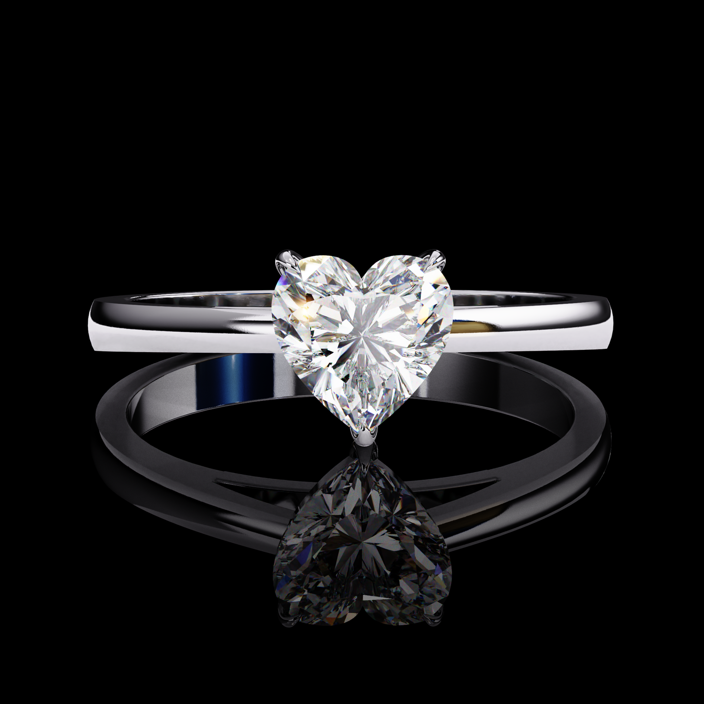 Solitaire Valentine Engagement Ring White Gold