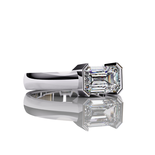 1.41 Carat Emerald Cut Solitaire Engagement Ring White Gold