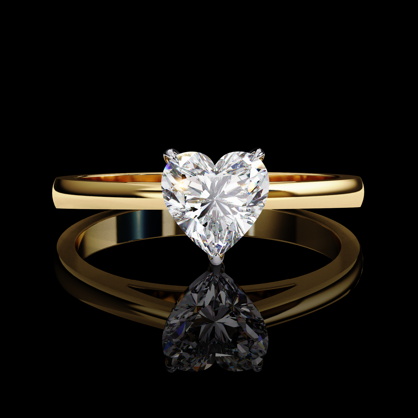 Solitaire Valentine Engagement Ring Gold