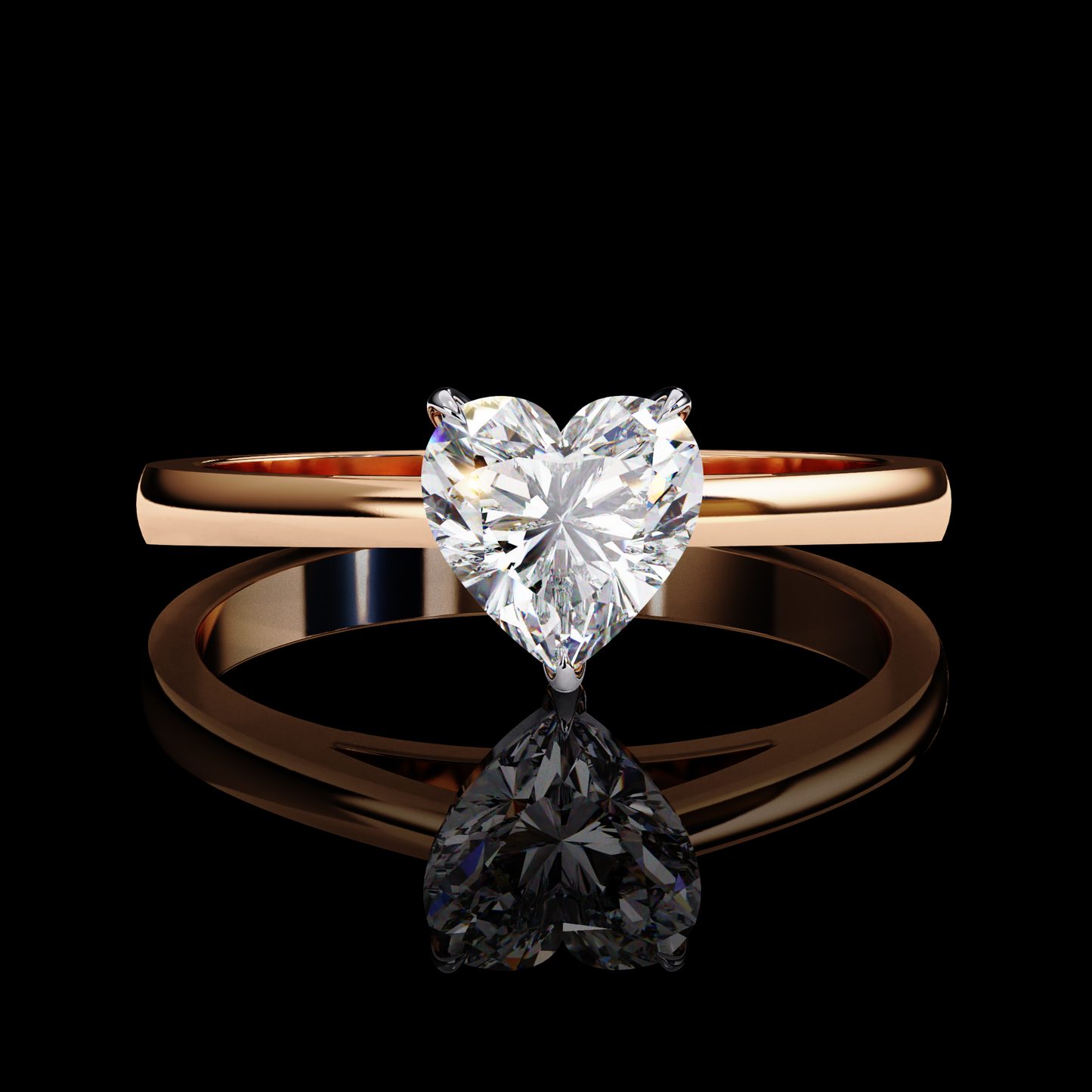 Solitaire Valentine Engagement CVD Diamond Ring for Women Luxury