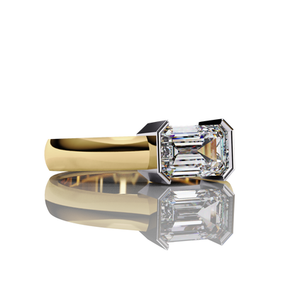 1.41 Carat Emerald Cut Solitaire Engagement Ring  GOLD