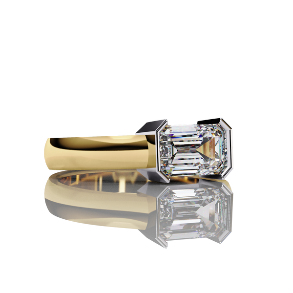 1.41 Carat Emerald Cut Solitaire Engagement Ring  GOLD