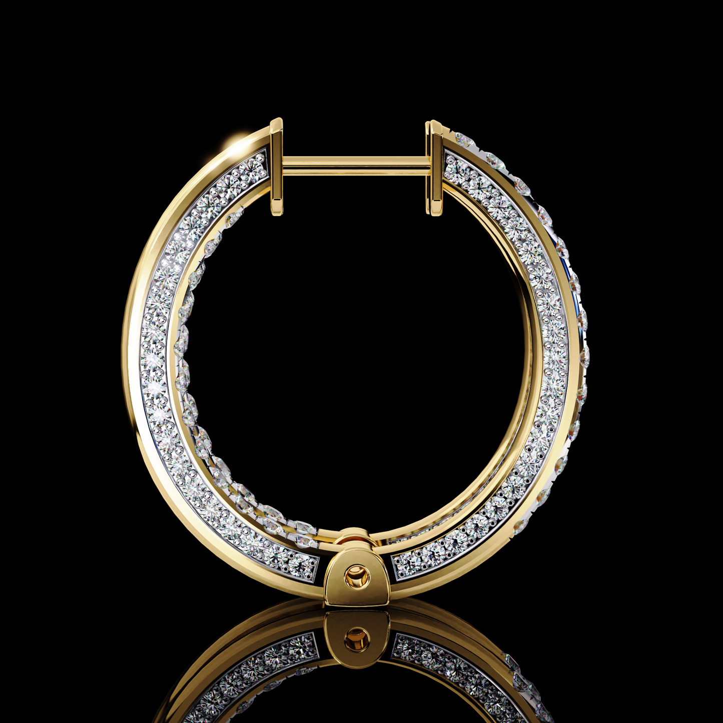 Evie Diamond Hoop Earring Gold