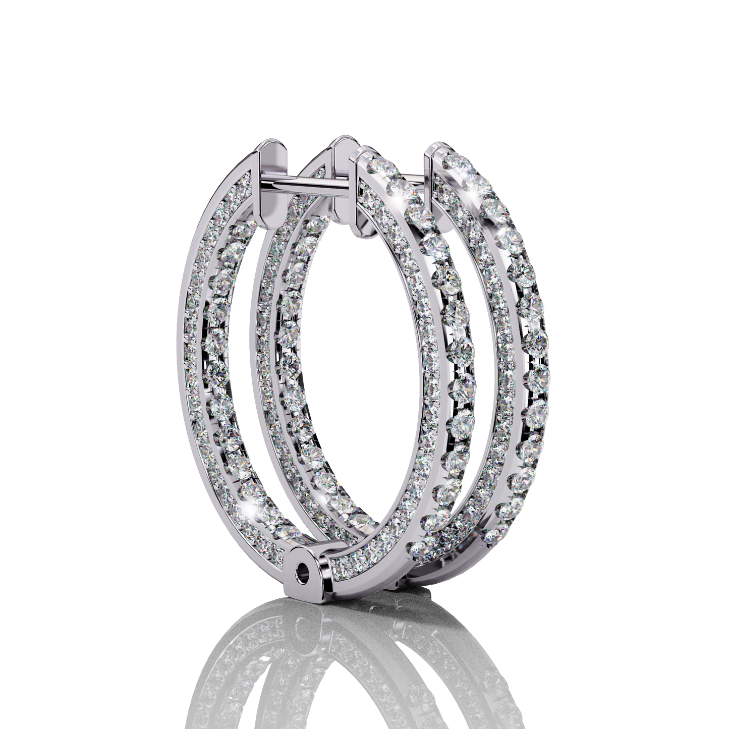 Evie Diamond Hoop Earring White Gold