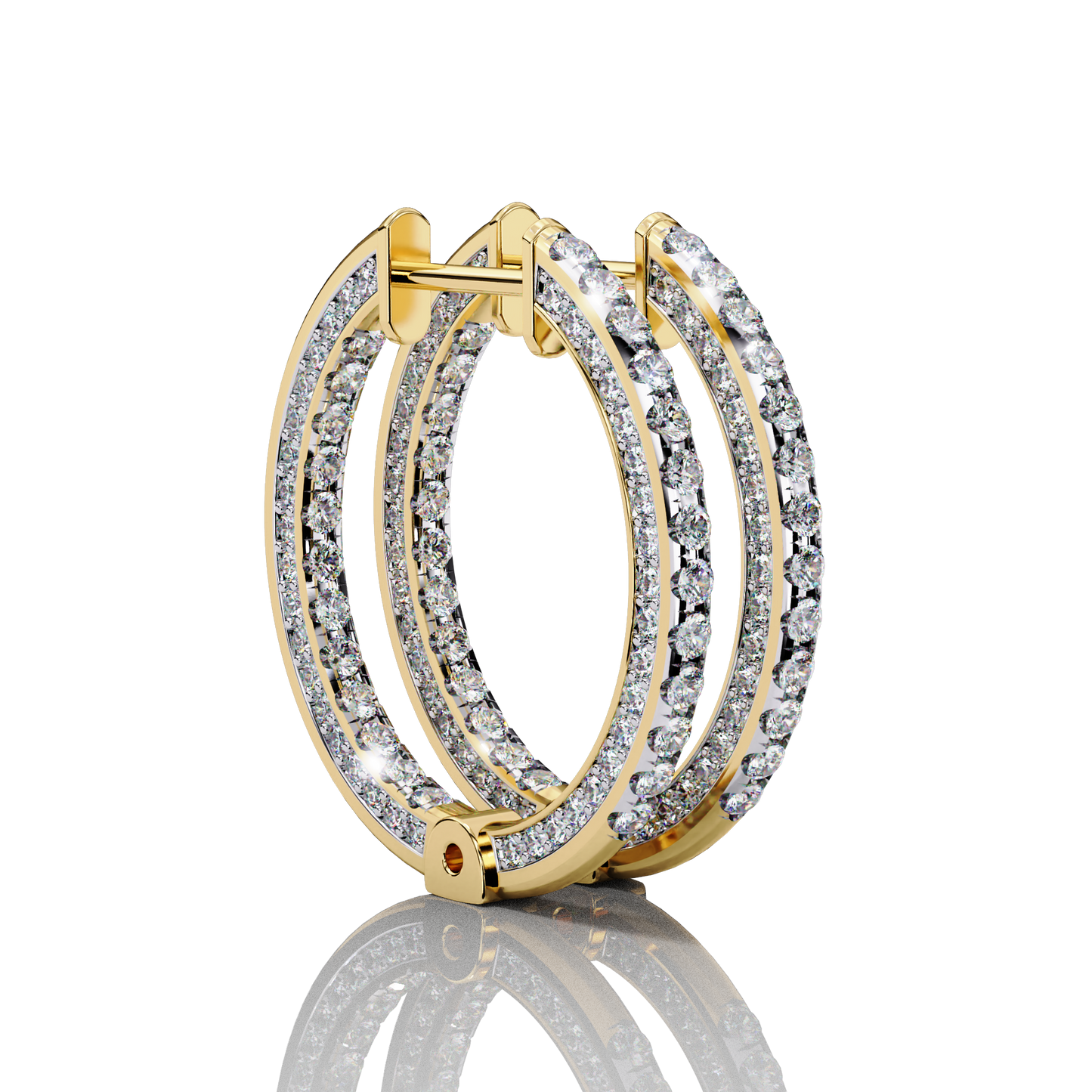 Evie Diamond Hoop Earring Gold