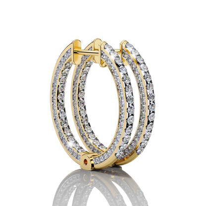 Evie Diamond Hoop Earring Gold