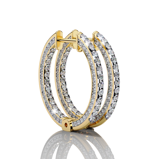 Evie Diamond Hoop Earring Gold