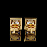 Back of Solitarie Princess Lab Diamond Earring Studs for Women Luxury in Gold