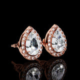 Elegant 2 Carat Pear Lab Diamond Earrings Studs for Women