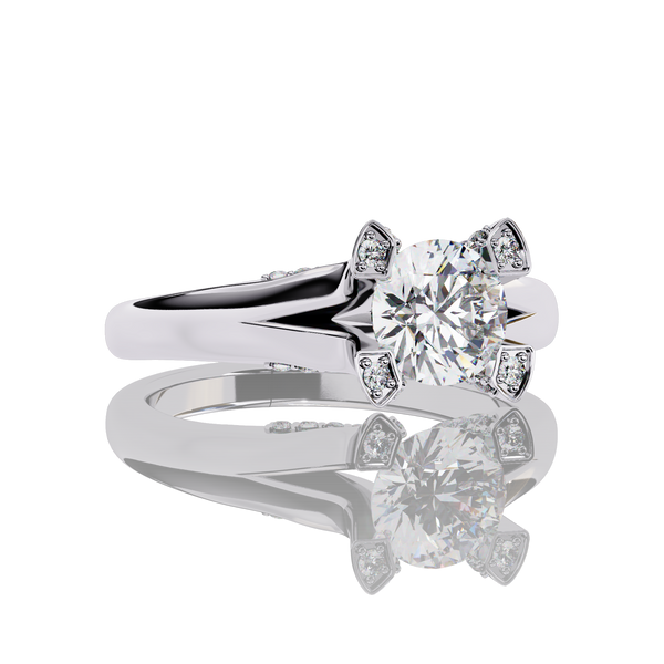 Vintage Blush Round Cut LAB Diamond Solitaire Engagement Ring White Gold