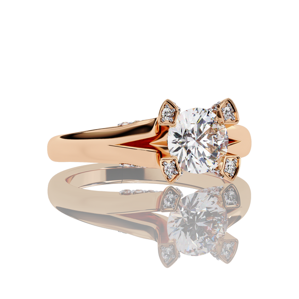 Vintage Blush Round Cut LAB Diamond Solitaire Engagement Ring ROSE GOLD