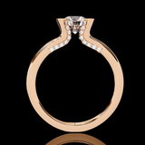 Vintage Blush Round Cut LAB Diamond Solitaire Engagement Ring ROSE GOLD