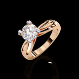 Eternal Ember Round Cut LAB Diamond Solitaire Engagement Ring ROSE GOLD