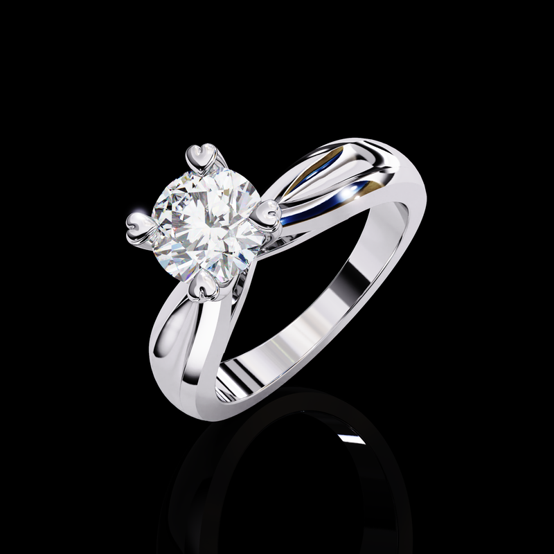 Eternal Ember Round Cut LAB Diamond Solitaire Engagement Ring White Gold