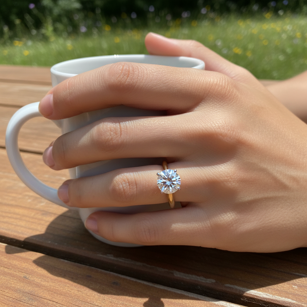 1.40ct Aveline Round Brilliant Lab Grown Diamond Solitaire Ring - Gold