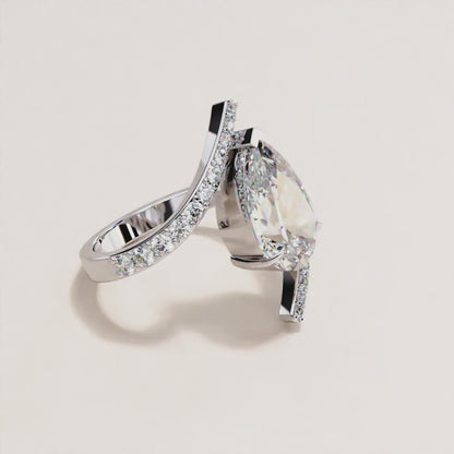 Ocean Pear Cut Engagement Ring Gold