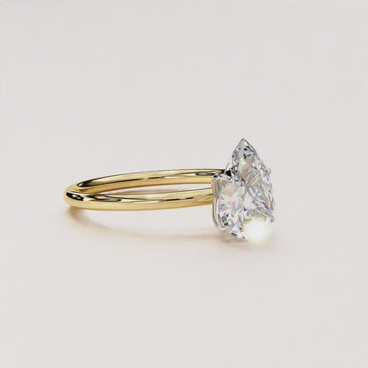 1.20 Carat Pear Cut LAB Diamond Solitaire Engagement Ring ROSE GOLD