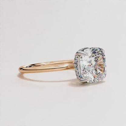 2.76 Carat Cushion Cut LAB Diamond Solitaire Engagement Ring White Gold