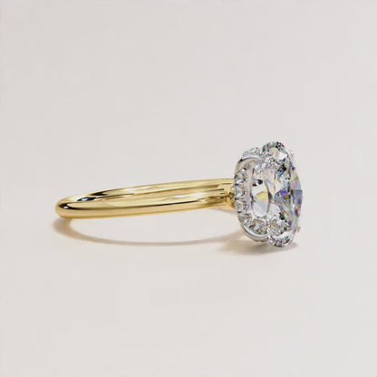 Elegant Oval Cut Solitaire Ring Rose Gold