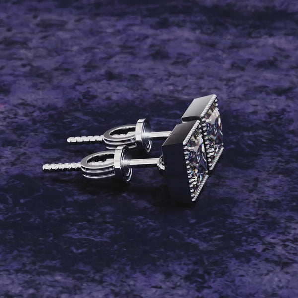 Video of Solitarie Princess Lab Diamond Earring Studs for Women Luxury with Ethical Jewelry
