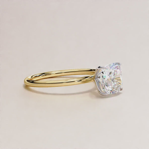 2.65 Carat Cushion Cut LAB Diamond Solitaire Engagement Ring White Gold