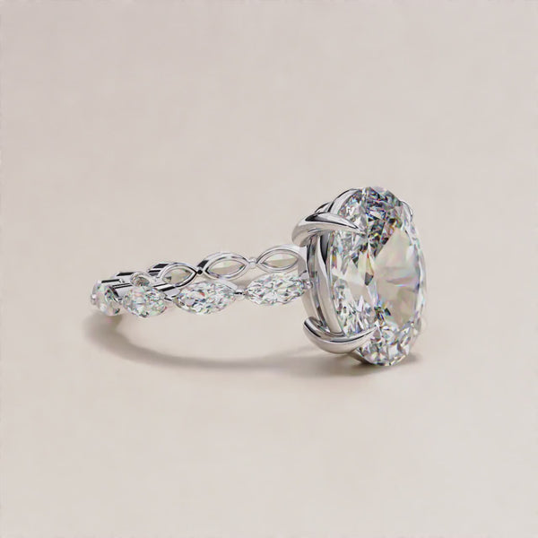 Video of Cartier Inspire Oval Cut Lab Diamond Wedding Ring for Elegant Women 