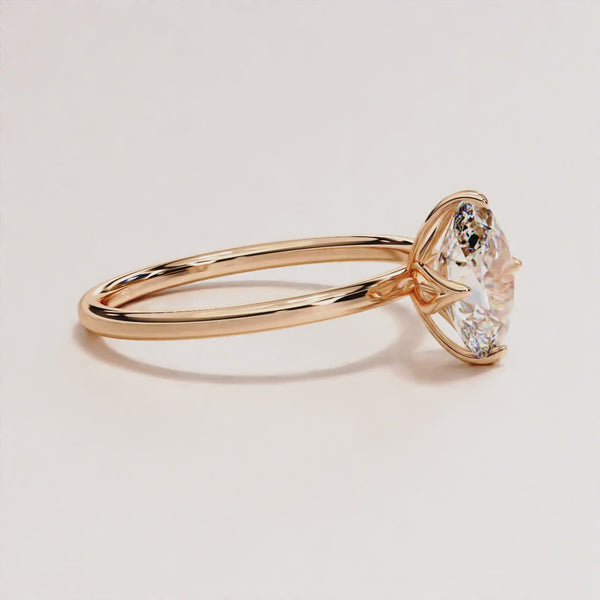 1.09 Carat Oval Cut LAB Diamond Solitaire Engagement Ring GOLD