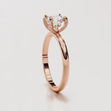 Eeverglowing Bloom Round Cut LAB Diamond Solitaire Engagement Ring GOLD