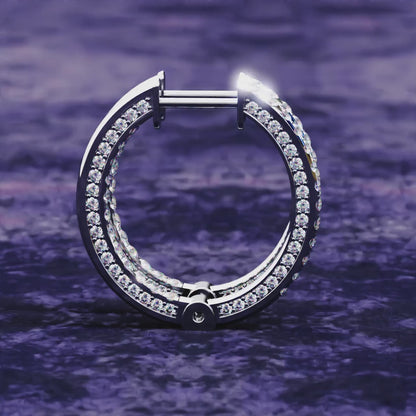 Evie Diamond Hoop Earring Rose Gold