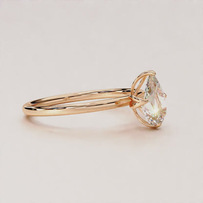 0.74 Carat Pear Cut Lab Diamond Solitaire Engagement Ring Gold