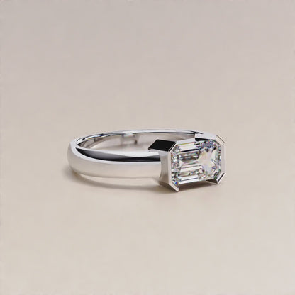 1.41 Carat Emerald Cut Solitaire Engagement Ring  GOLD