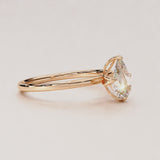 0.74 Carat Pear Cut Lab Diamond Solitaire Engagement Ring Rose Gold