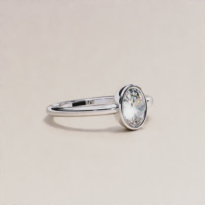 0.66 Carat Oval Cut LAB Diamond Solitaire Engagement Ring GOLD
