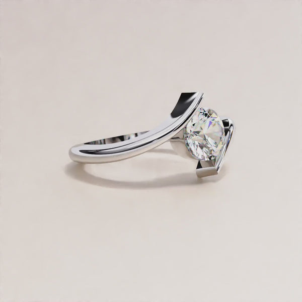 Eternal Radiance Round Cut LAB Diamond Solitaire Engagement Ring GOLD