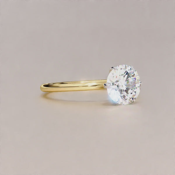 1.57 Carat Round Cut LAB Diamond Solitaire Engagement Ring GOLD