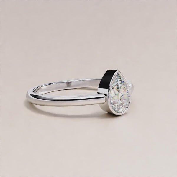 0.58 Carat Pear Cut LAB Diamond Solitaire Engagement Ring White Gold