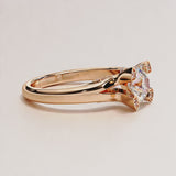 Vintage Blush Round Cut LAB Diamond Solitaire Engagement Ring White Gold