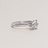 Lunar Blaze Round Cut LAB Diamond Solitaire Engagement Ring White Gold