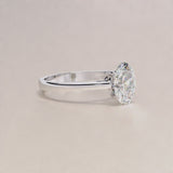 2.40 Oval Carat Cut LAB Diamond Solitaire Engagement Ring White Gold